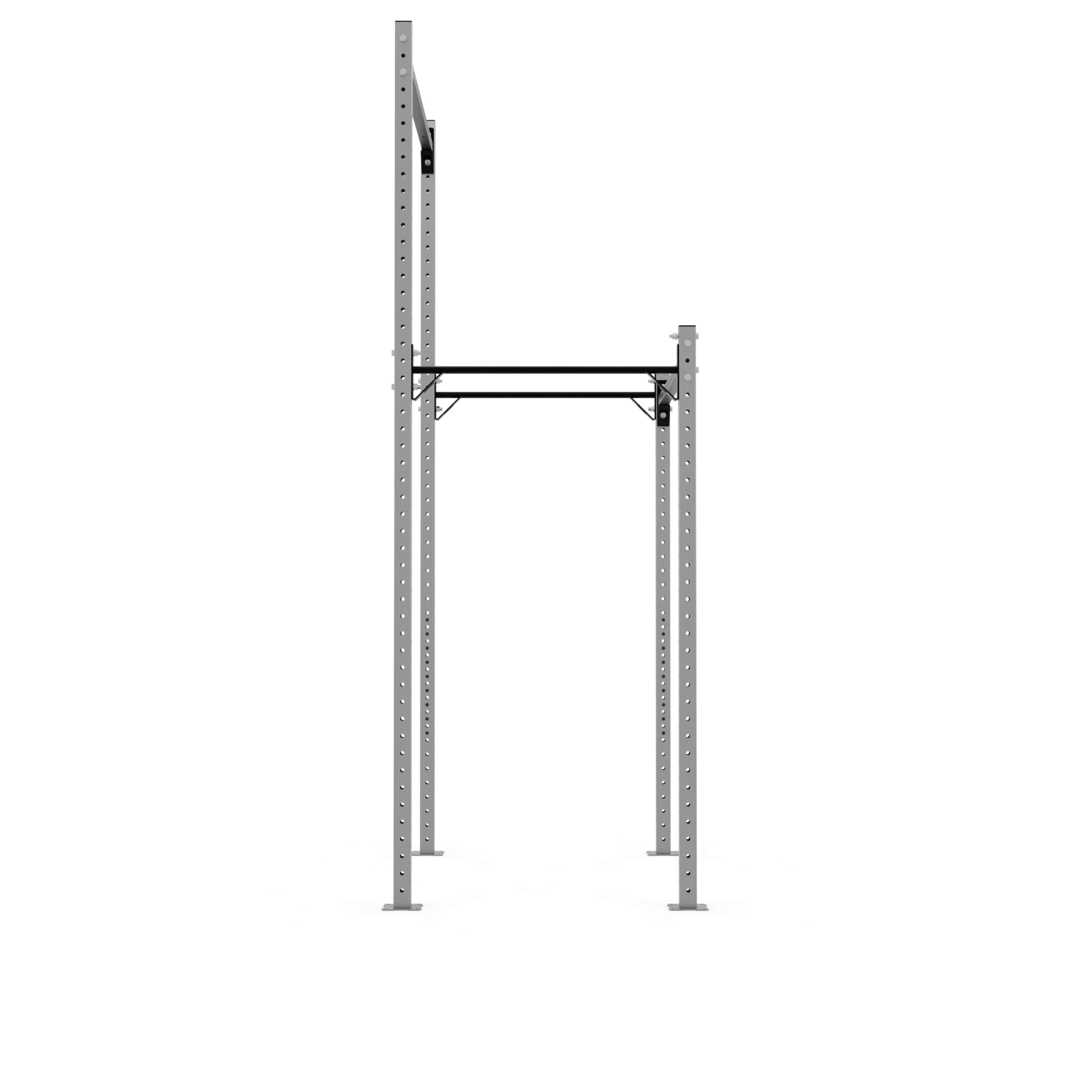 X70-1020-2390 X70 2 Bay Wide Freestanding High Low Rig 2390 Silver_Front