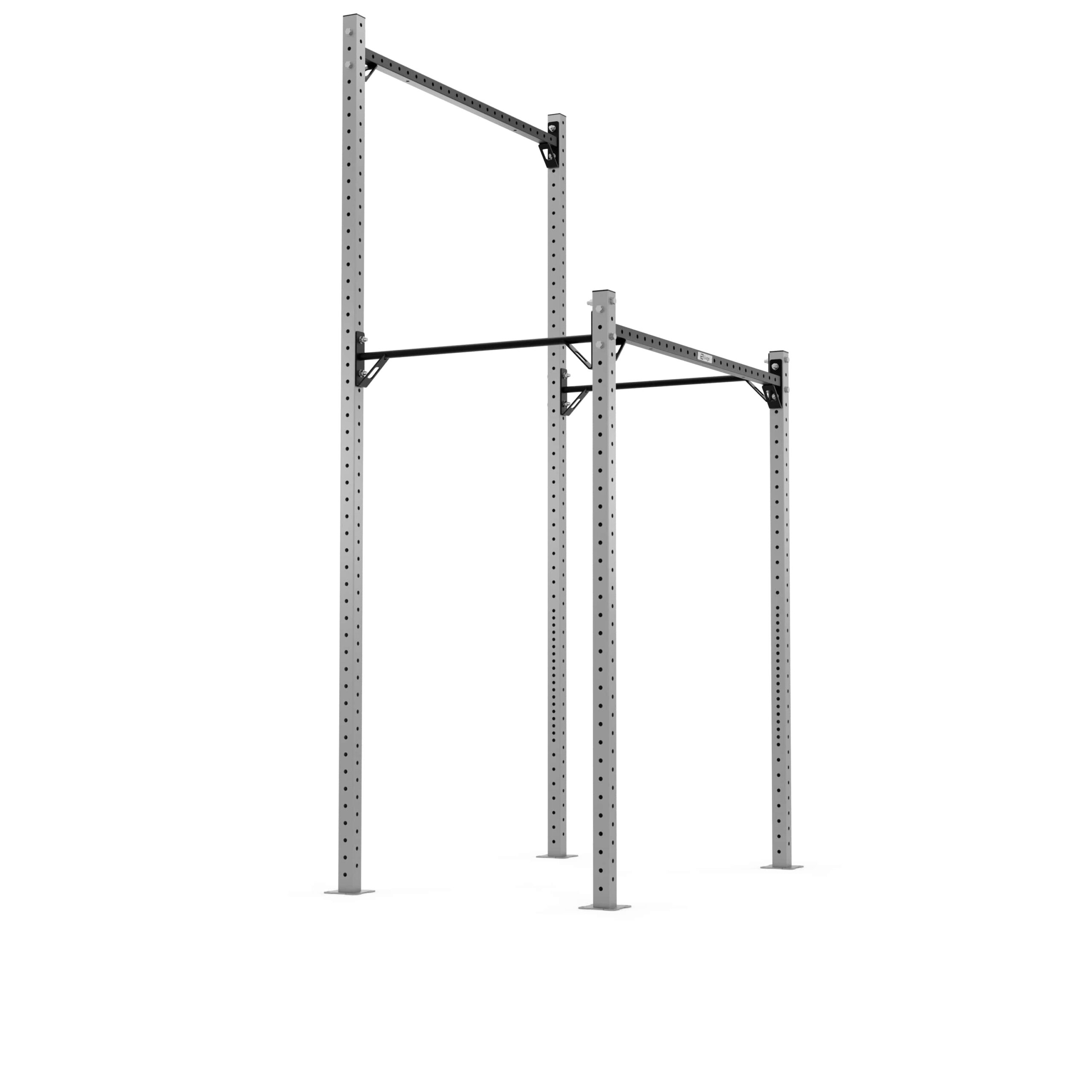 X70-1020-2390 X70 2 Bay Wide Freestanding High Low Rig 2390 Silver_ISO