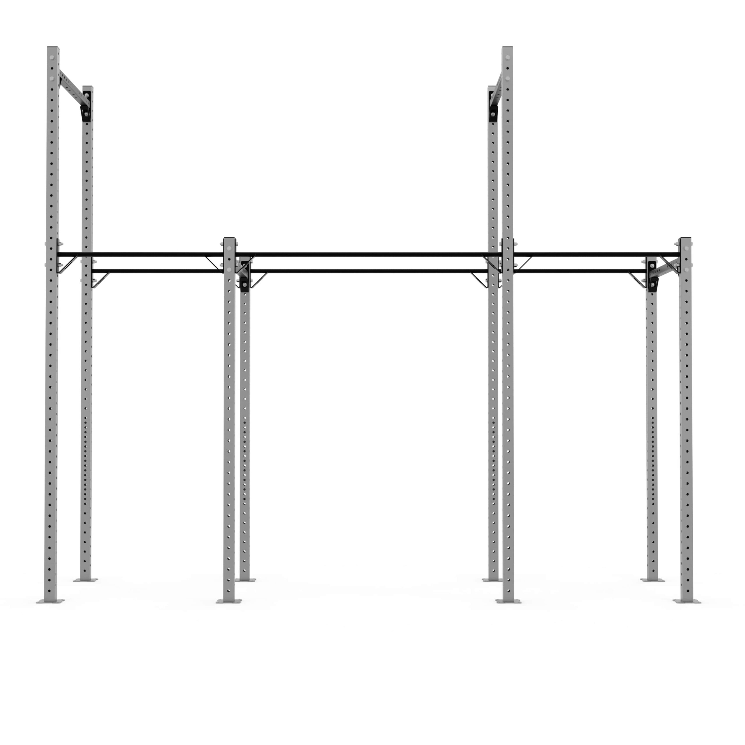 X70-1055-2390 X70 4 Bay Freestanding High Low Rig 2390 Silver_Front