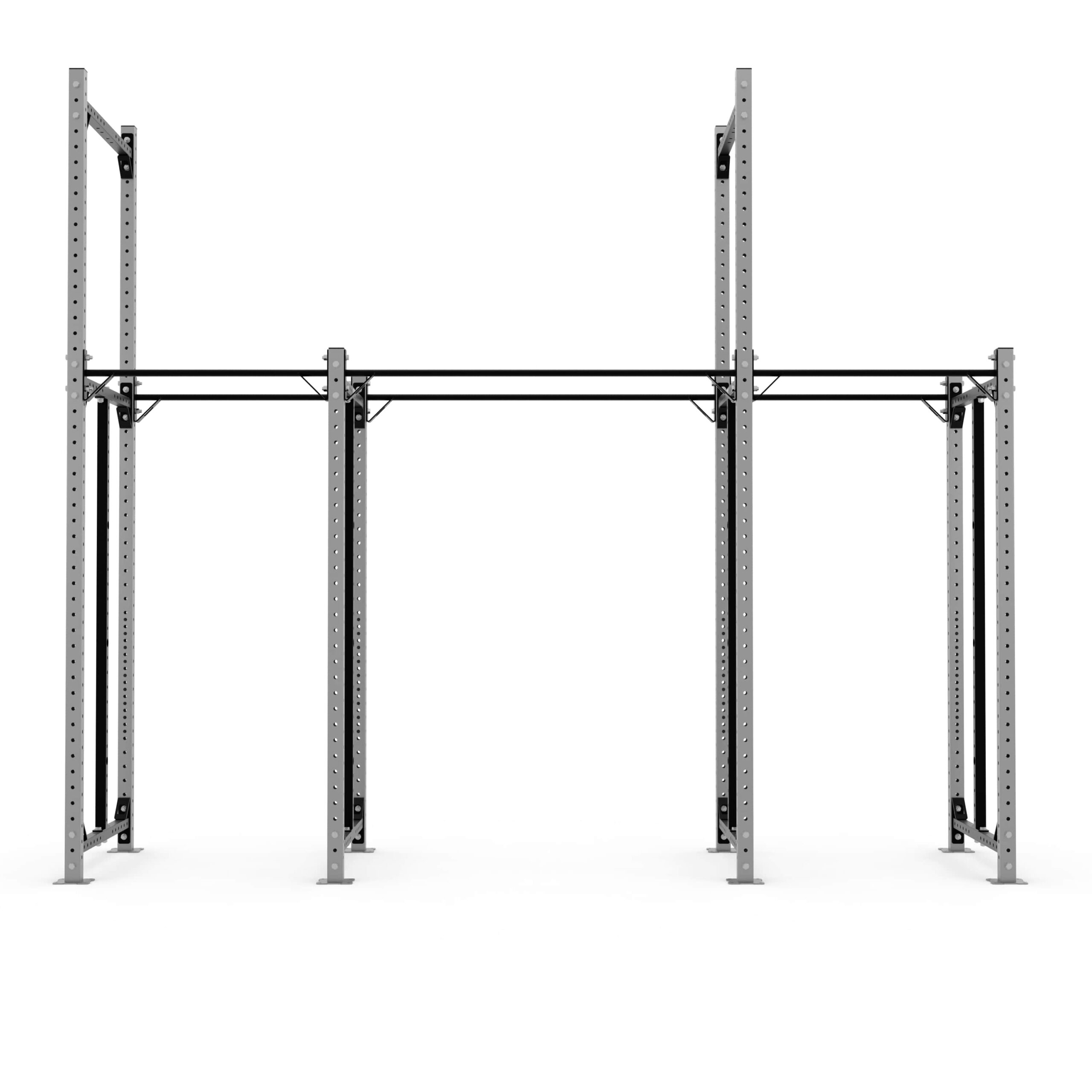 X70-1085-2390 4 Bay Wide Freestanding High Low Storage Silver_Front