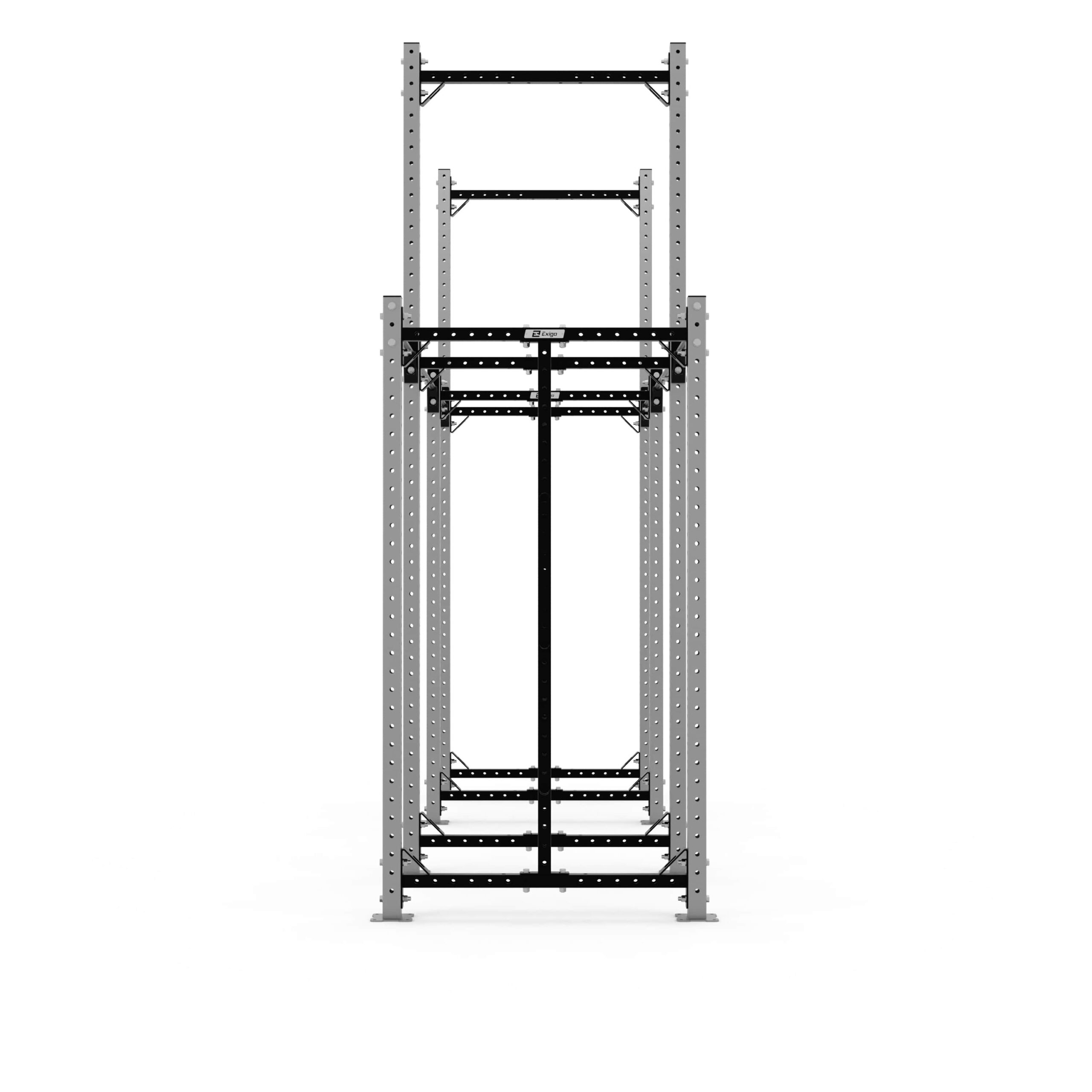 X70-1085-2390 4 Bay Wide Freestanding High Low Storage Silver_Side